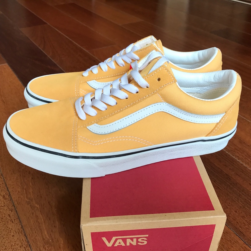 Vans Old Skool Unisex Suede/Canvas Sneakers VN0A5KRFAVL Yellow & White Men's 8.5 - Picture 6 of 12